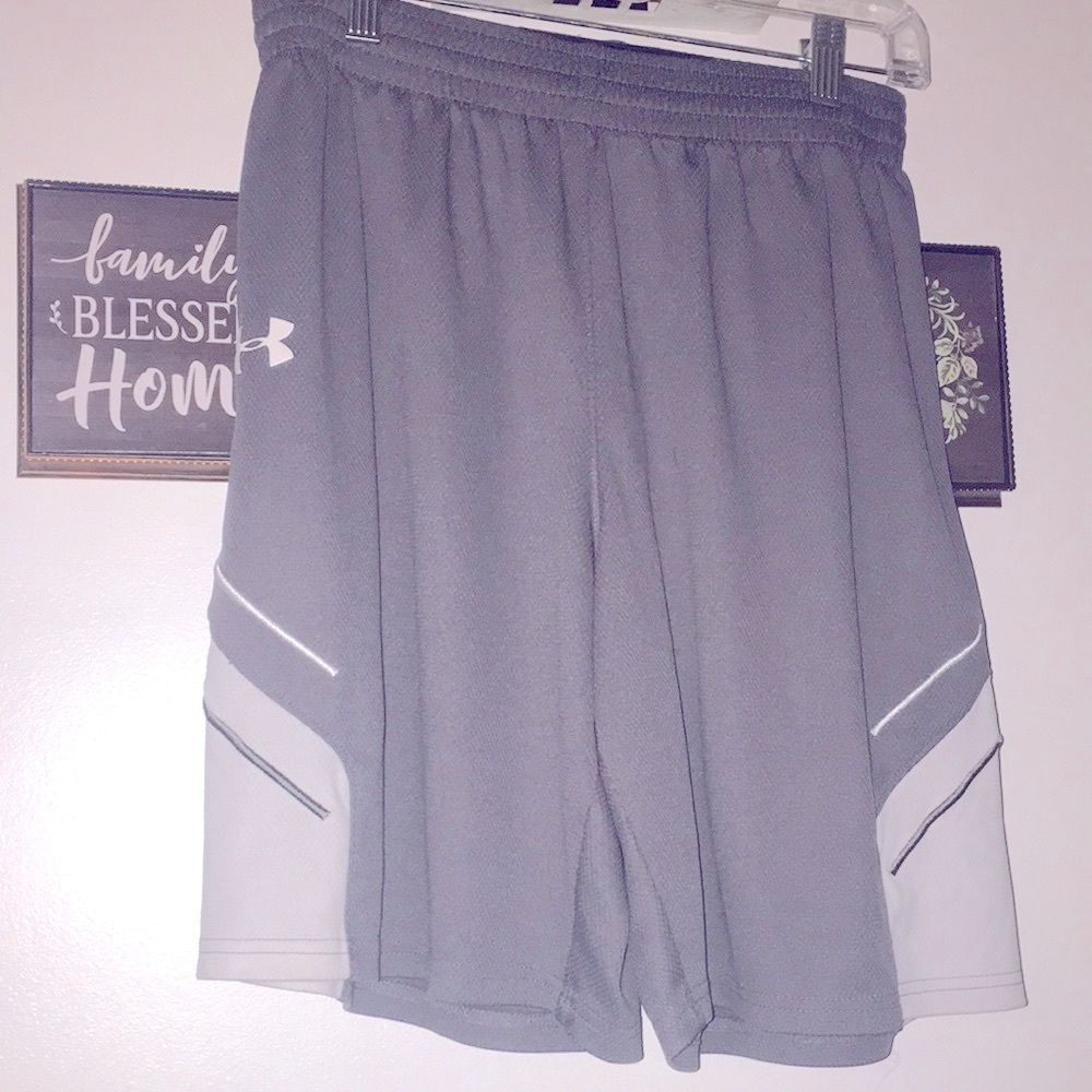 UnderArmour shorts grey and white size medium $10